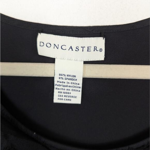 Doncaster Black Textured Rose Scoop Neck Blouse - Picture 5 of 6